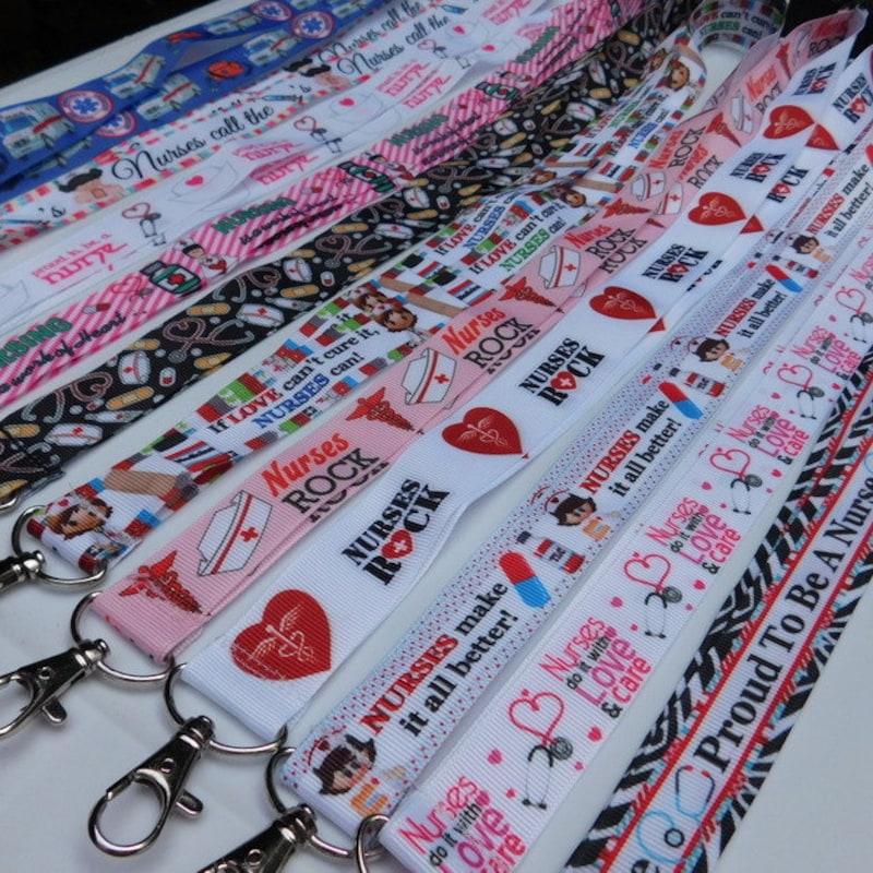 Nurses Ambulance - ID Lanyard, Medical Professional, Lightweight Single Sided Grosgrain Ribbon, Breakaway