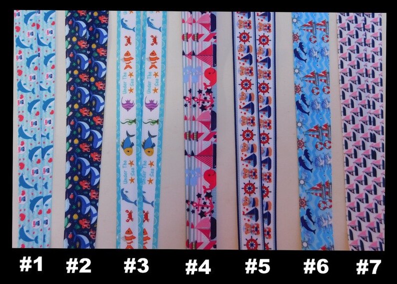 3 Yards Oceans #2 - Grosgrain Ribbon - Your Choice Style - Single Sided ...
