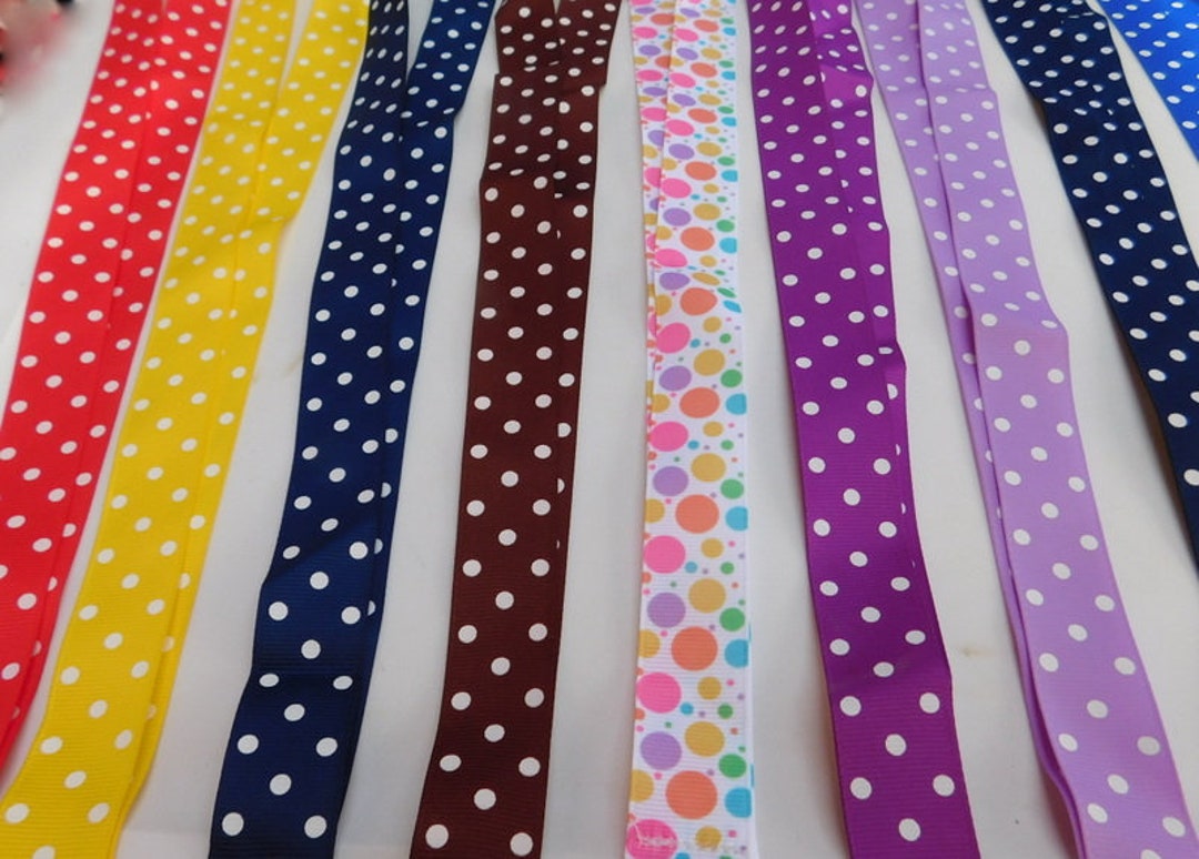 3 Yards - Polka Dot - Grosgrain Ribbon - Your Choice Style - Single ...