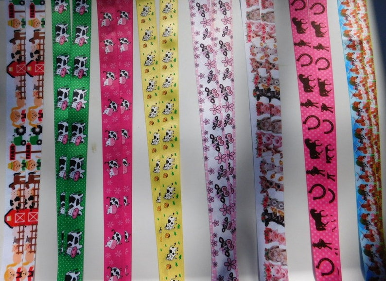 Single Sided 78 Your Choice Style 3 Yards Farm Life Grosgrain Ribbon 1
