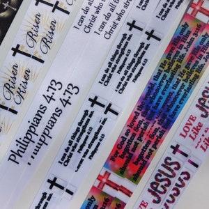 Christian Scripture - ID Lanyard- Adult and Child - John 3:16, Philippians 4 -13, He is Risen - Single Sided Breakaway