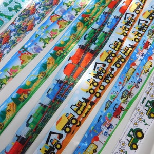 3 Werften - Dinosaurier Lastwagen Traktor - Ripsband - Ihre Wahl Stil - Einseitig 7/8, 1"