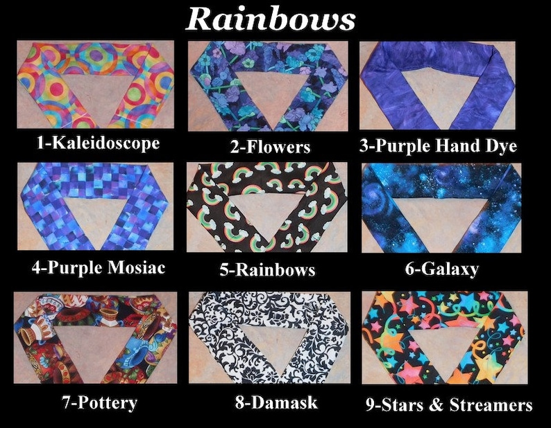 Halskrageskydd - Tie Dye, Musik & Regnbågar - Bomullshalsbandage, Maskintvättbart - Valfri bredd 5,5 cm, 7,5 cm, 8,5 cm eller 10 cm bild 10