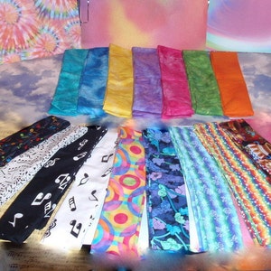 Tie Dye, Music & Rainbows Cooling Neck Ties, Choice Style, Discount Multiple Cool Wraps - Reusable, Washable Summer Heat Relief Gel Scarves
