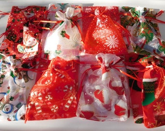 Christmas Organza Bags 8 Styles Mixed 3.5 X 5.5 Etsy