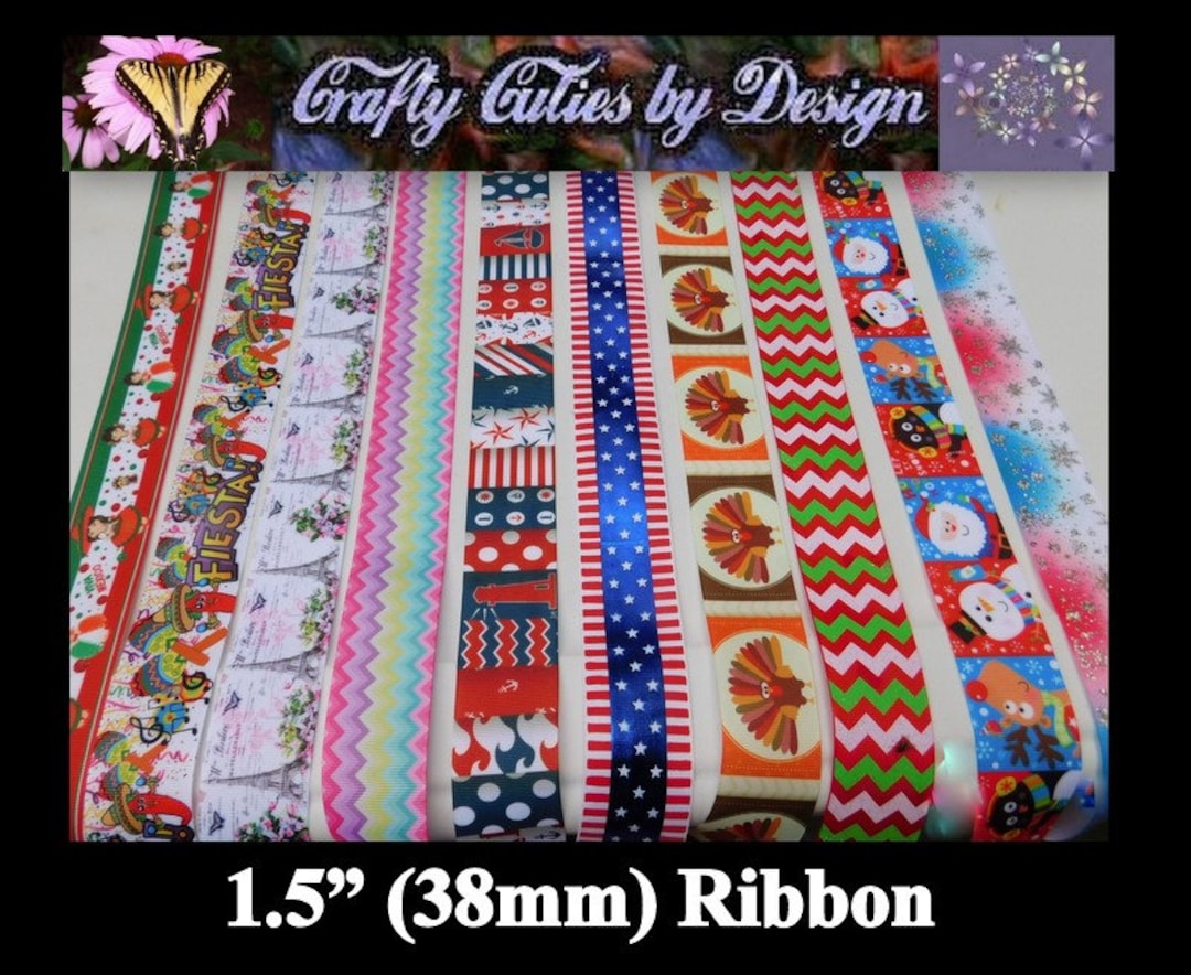 1.5 inch ribbon 38mm /LIMITED QUANTITY /You will receive 5 yards /High  quality ribbon