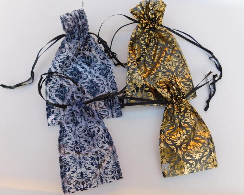 6 Damask Organza Bags Choice Size 2.75 X 5.50 or Etsy
