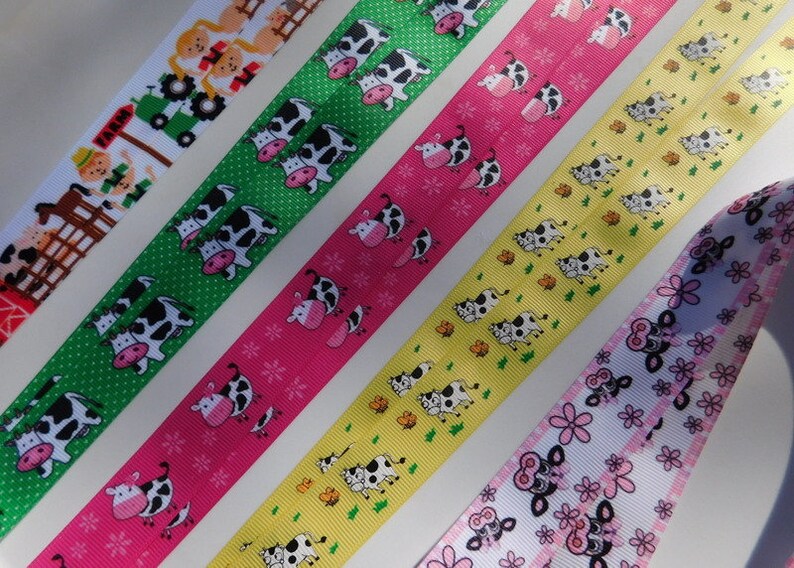 Single Sided 78 Your Choice Style 3 Yards Farm Life Grosgrain Ribbon 1