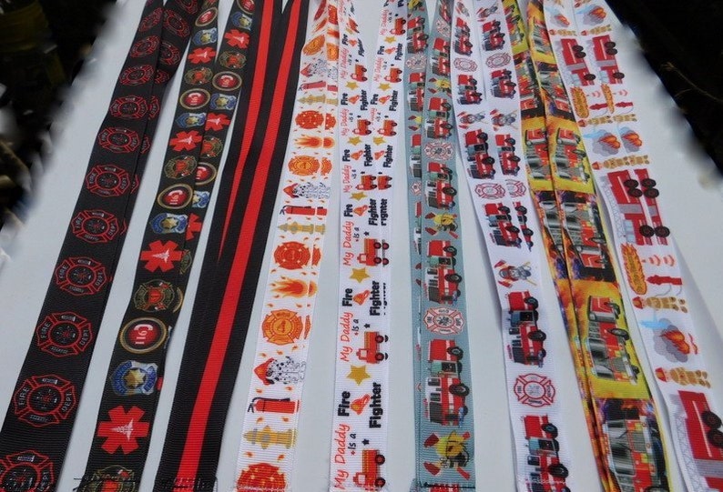 3 Yards - Fireman - Grosgrain Ribbon - Your Choice Style - Single Sided ...