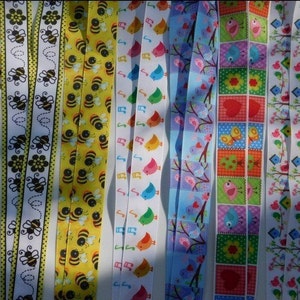3 yardas - Pájaros y abejas - Cinta de grogrén - Estilo de su elección - Una cara 7/8", 1"