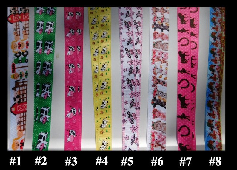 Single Sided 78 Your Choice Style 3 Yards Farm Life Grosgrain Ribbon 1
