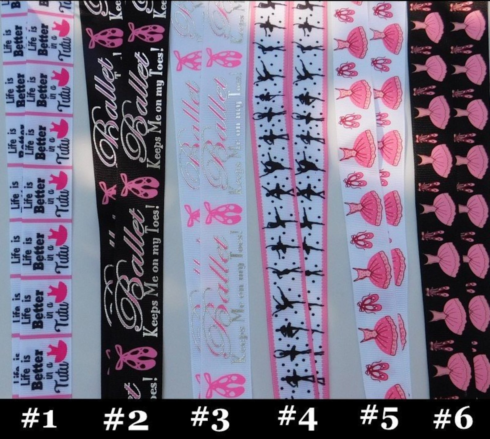 3 yards - ballet dancer - grosgrain ribbon - your choice style - single sided 22mm 25mm
