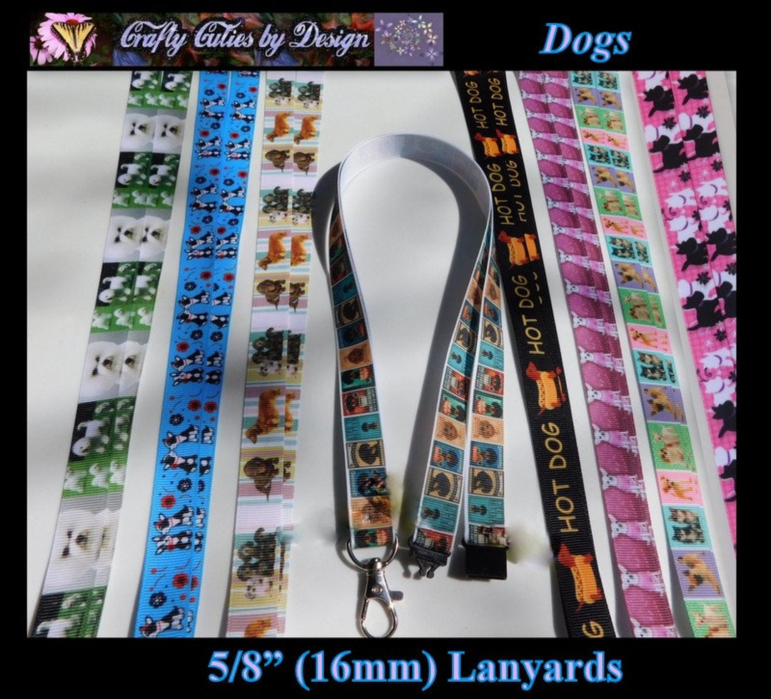 16mm 5 8 Dogs Mask Lanyard Or ID Lanyard Lightweight Single Sided 16mm-5-8-dogs-mask-lanyard-or-id-lanyard-lightweight-single-sided