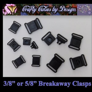 May include: A collection of black plastic 3/8" or 5/8" breakaway clasps. These clasps are ideal for making adjustable straps for bags, clothing, or other projects.