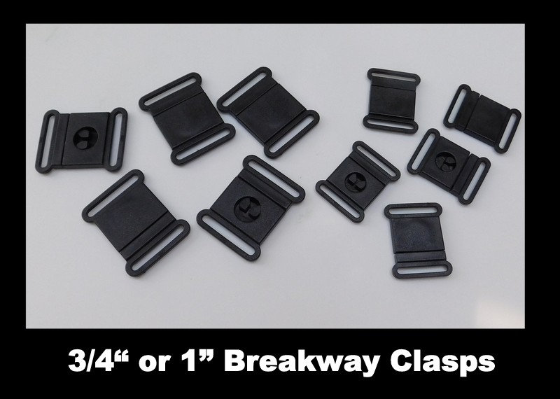 Breakaway Safety Clasp Connectors [Set of 10] Gray, Black, Gold or Whi