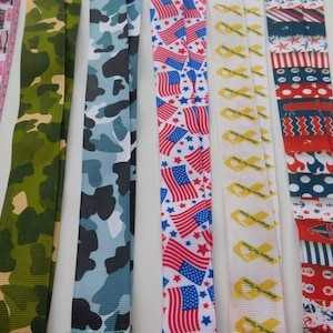 3 Meter - Bunt 2 Camo - Ripsband - Ihre Wahl Stil - Einseitig 7/8 ", 1"