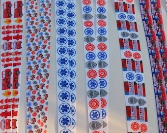 3 Yards - First Responders - Grosgrain Ribbon - Your Choice Style - Single Sided 7/8"Firemen, Policemen, Medical