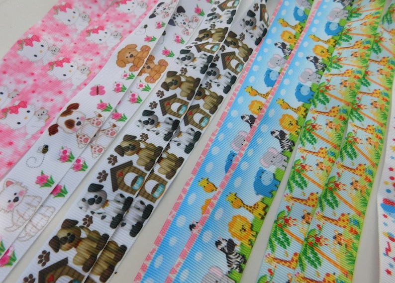 Baby Animal Ribon 3 Yards - Baby Animals - Grosgrain Ribbon - Your Choice Style - Single ...