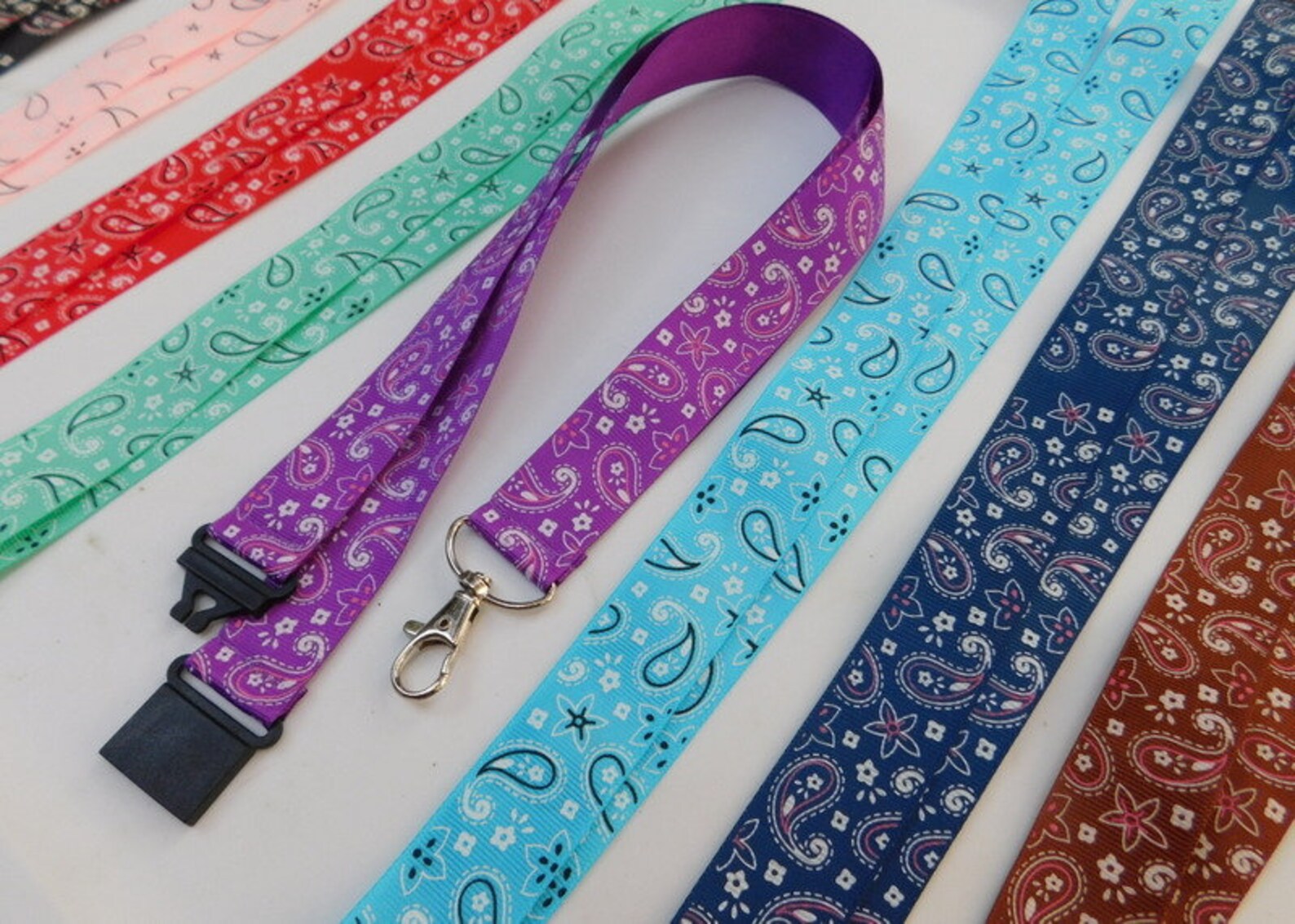 Bandana Lanyard Lightweight Single Sided Grosgrain Ribbon Etsy