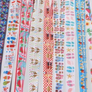 3 Yards - Summer Fun - Grosgrain Ribbon - Your Choice Style - Single Sided 7/8&quot;