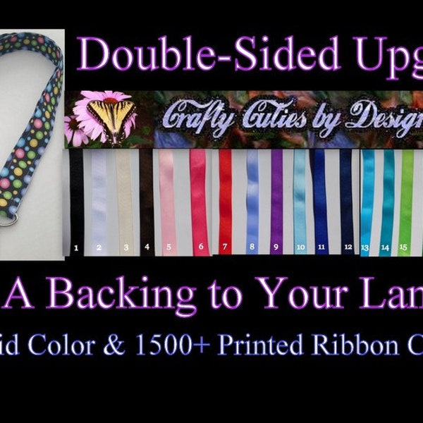 Upgrade Backing for Lanyard - Make Your Lanyard Double-sided - 20 Solid Color & 1500+ Printed Ribbon Choices, Lightweight Grosgrain Ribbon