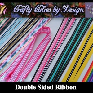 3 Yards -Stripes Double sided - Grosgrain Ribbon - Your Choice Style - 7/8"