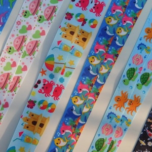 3 Yards - Cute Oceans & Sharks - Grosgrain Ribbon - Your Choice Style ...