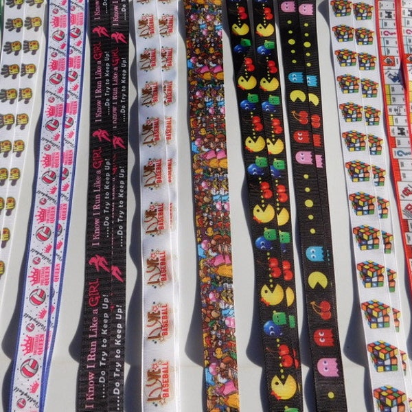 3 Yards - Games & Sports - Grosgrain Ribbon - Your Choice Style - Single Sided 7/8", 1"