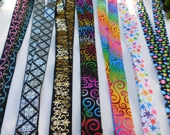 3 Yards - Fancy Foil - Grosgrain Ribbon - Your Choice Style - Single Sided  7/8", 1"