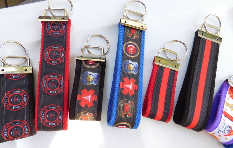 Fireman Key Fob Wristlet, Key Chain Cotton Webbing, Ribbon - Etsy