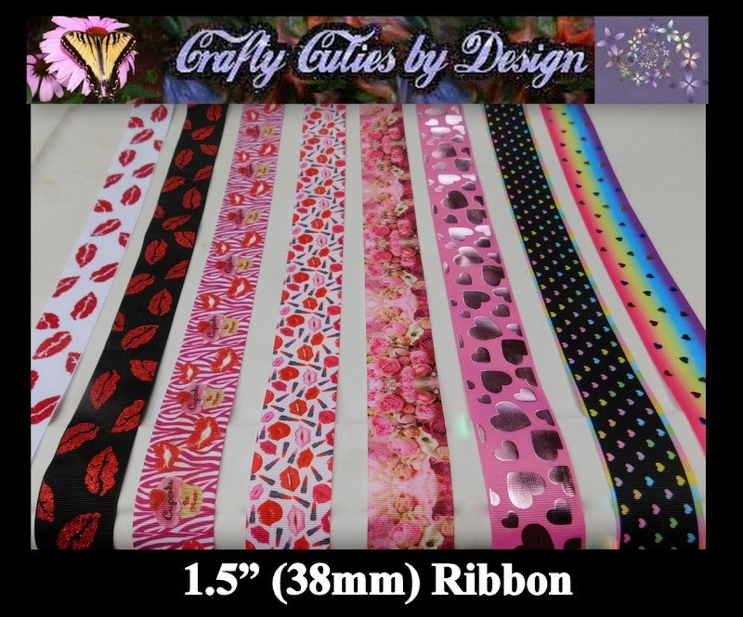 1.5 inch ribbon 38mm /LIMITED QUANTITY /You will receive 5 yards
