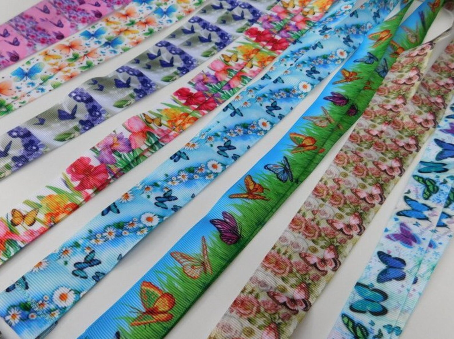 2 Butterfly Ribbons 3 Yards - Butterfly #2 - Grosgrain Ribbon - Your Choice Style - Single ...