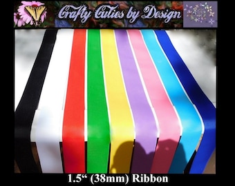 1.5" Solid Color Ribbon, Double Sided - 38mm Grosgrain Ribbon