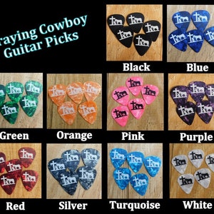 Cowboy Church Necklace, Christian Guitar Pick Jewelry, Braid Bail, Choice Color & Size, Praying Cowboy Horse Kneeling at Cross image 10