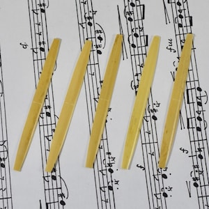 Gouged and shaped oboe reed cane - 5 pieces