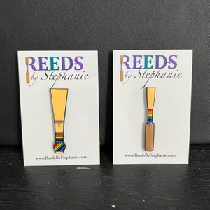 Oboe or Bassoon Reed Rainbow Thread Enamel Pin
