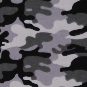 Black Camouflage Fabric by the Yard, Black Camo, Black Digital