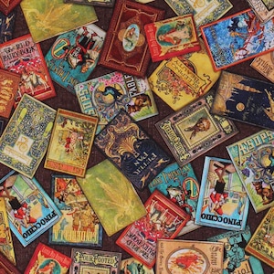 Cotton Library Books Covers Authentic Antique-look Classics Library of Rarities Cotton Fabric Print by the Yard D775.85 Robert Kaufman