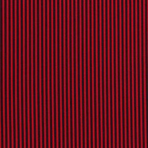 Cotton Red and Black Stripes Patterned 1/8" Stripes Cotton Fabric Print by the Yard (STRIPE-C8109-LADYBUG) D380.43