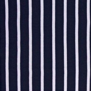 Interlock Knit Navy and White Stripes Striped 60" Wide Cotton Fabric by the Yard (TS-0501) D447.18