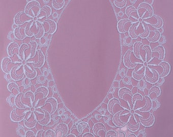 Vintage Lace Collar - Adult's White Floral Lace Collar (M202.24)