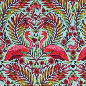 Cotton Tula Pink Flamingos Tropical Daydreamer Pretty in Pink Mango Cotton Fabric Print by the Yard (PWTP169.MANGO) D412.01 Free Spirit