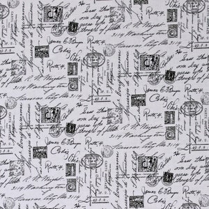 Vintage Fabric by the Yard, Ink Hand-drawn Art Pattern with