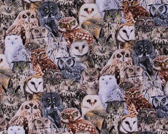 pic Owl Material For Sale owl cotton fabric etsy