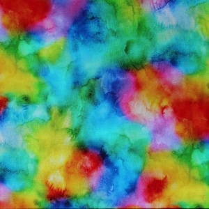 Cotton Rainbow Watercolor-Look Painted-Look Multi-Color Good Vibes Cotton Fabric Print by the Yard (U5095-181-Rainbow) D766.88