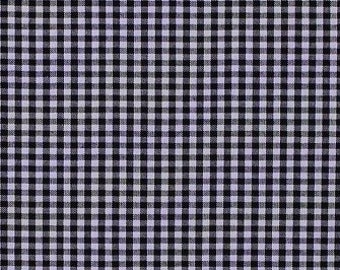 Cotton Carolina Gingham 1/8" Black and White Gingham Check Squares Cotton Fabric Print by the Yard (P-5689-11BLACK) D470.39