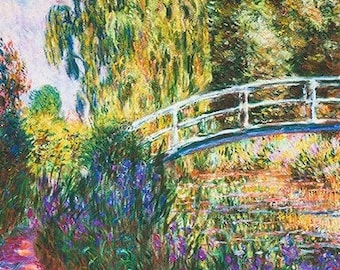 23.75" X 44" Panel Claude Monet Artist Painter Garden Painting Multicolor Cotton Fabric Panel (SRK-17076-238GARDEN) D683.72