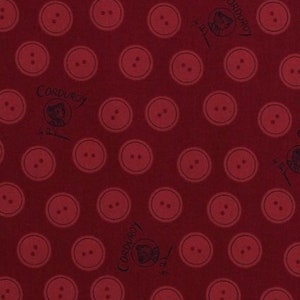 Cotton Corduroy Buttons Teddy Bear Kids Children&#39;s Book Don Freeman Red Organic Cotton Fabric Print by the Yard D372.23 Cloud 9 Fabrics