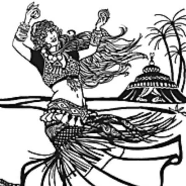 Folkwear #144 American Tribal Style Belly Dancer Dancers Skirt Pantaloons Shawl Bra Sash Sewing Pattern (Pattern Only)