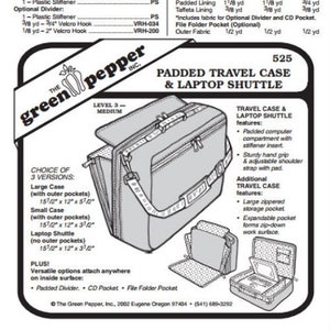 Green Pepper Padded Briefcase & Laptop Shuttle #525 Sewing Pattern (Pattern Only) gp525